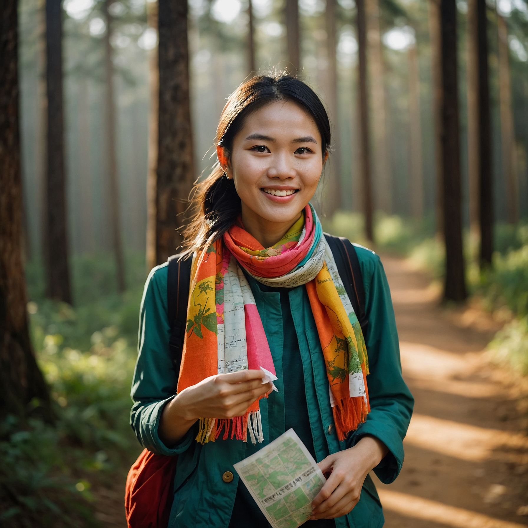 Leonardo_Vision_XL_A_young_Vietnamese_female_tour_guide_standi_0